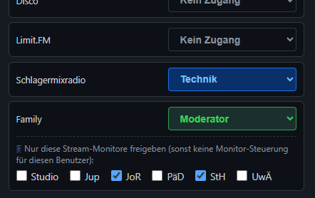Grant stream monitor access per user