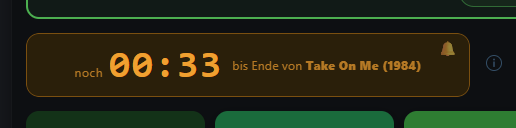 Countdown-Anzeige, orange (Titelende nähert sich)