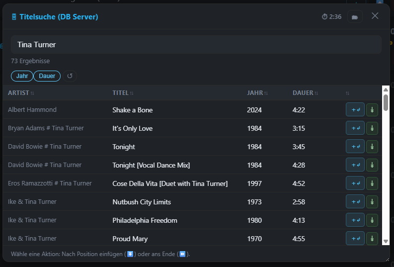 Suchfeld der Titelsuche über den DB-Server