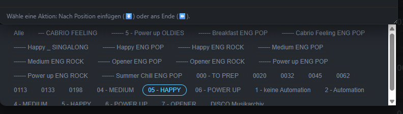 Folder quick filter in the database search