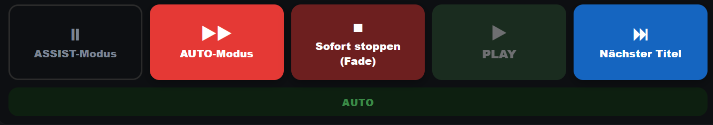 Steuerleiste mit aktivem AUTO-Modus