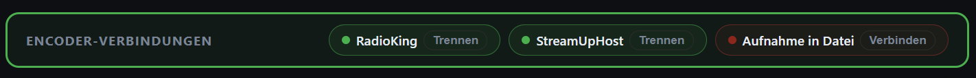 Die Encoder-Verbindungen-Leiste in der Kopfleiste