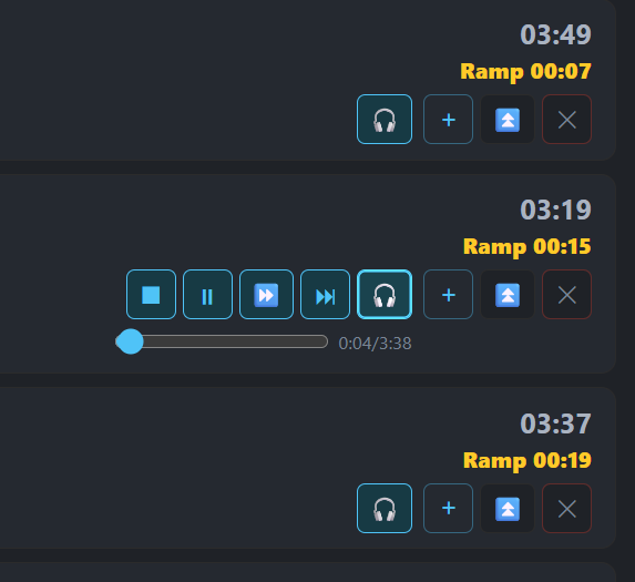 Vorhören eines Titels in der Playliste
