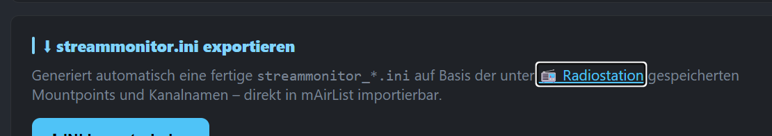 Ausschnitt einer exportierten Stream-Monitor-INI